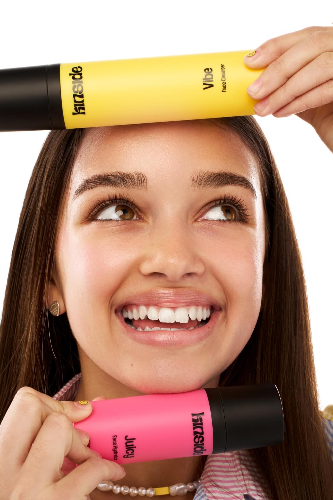 Teen using Kinside skincare