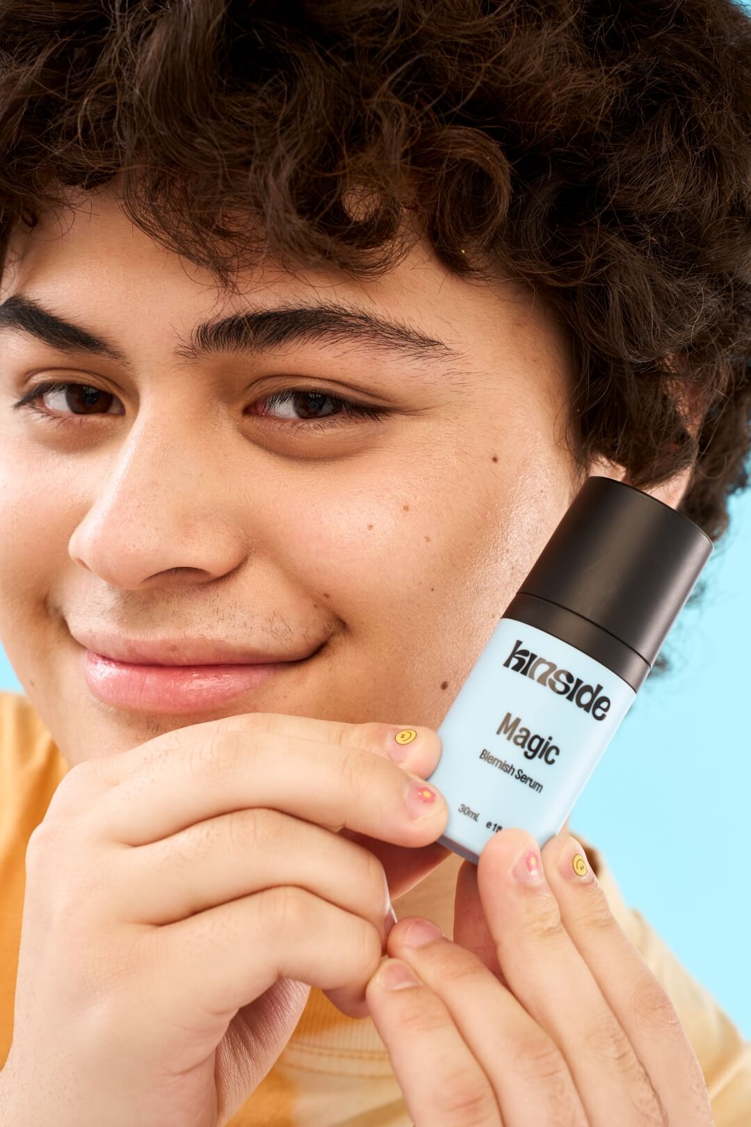 Teen using Kinside skincare