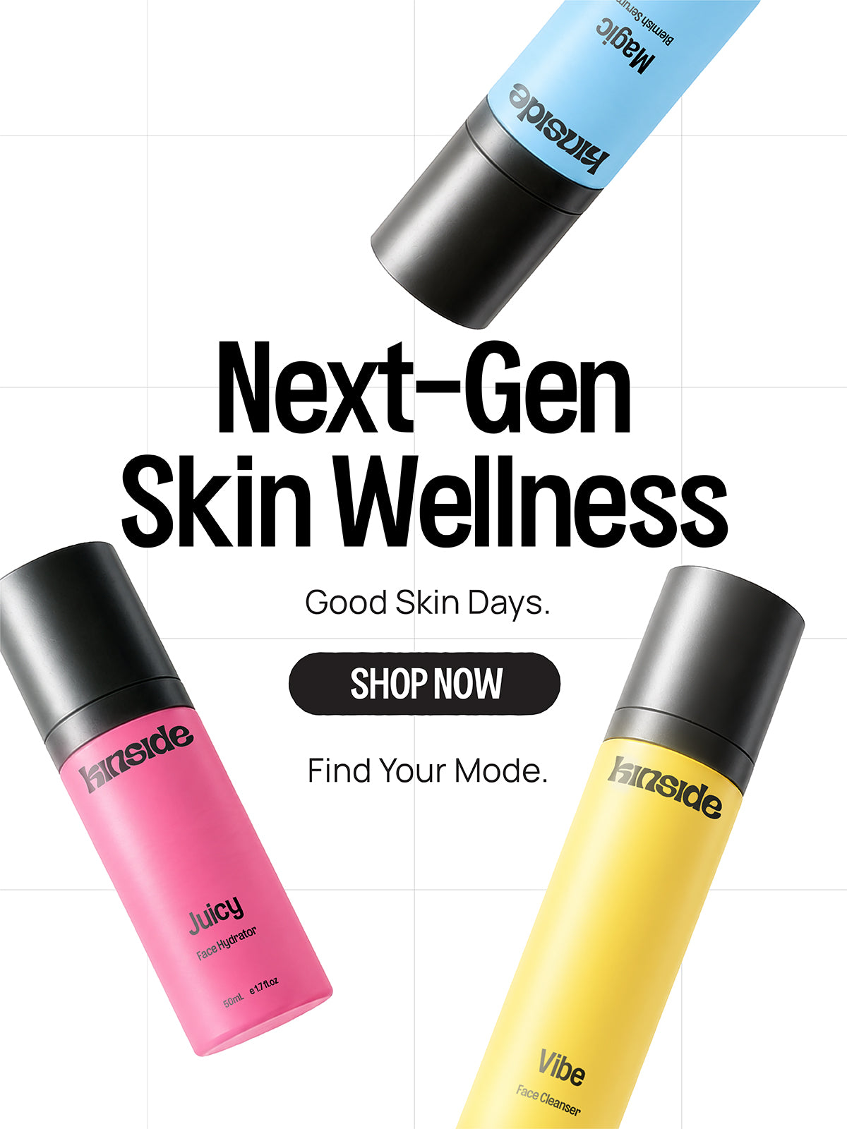 Kinside teen skincare range — homepage banner