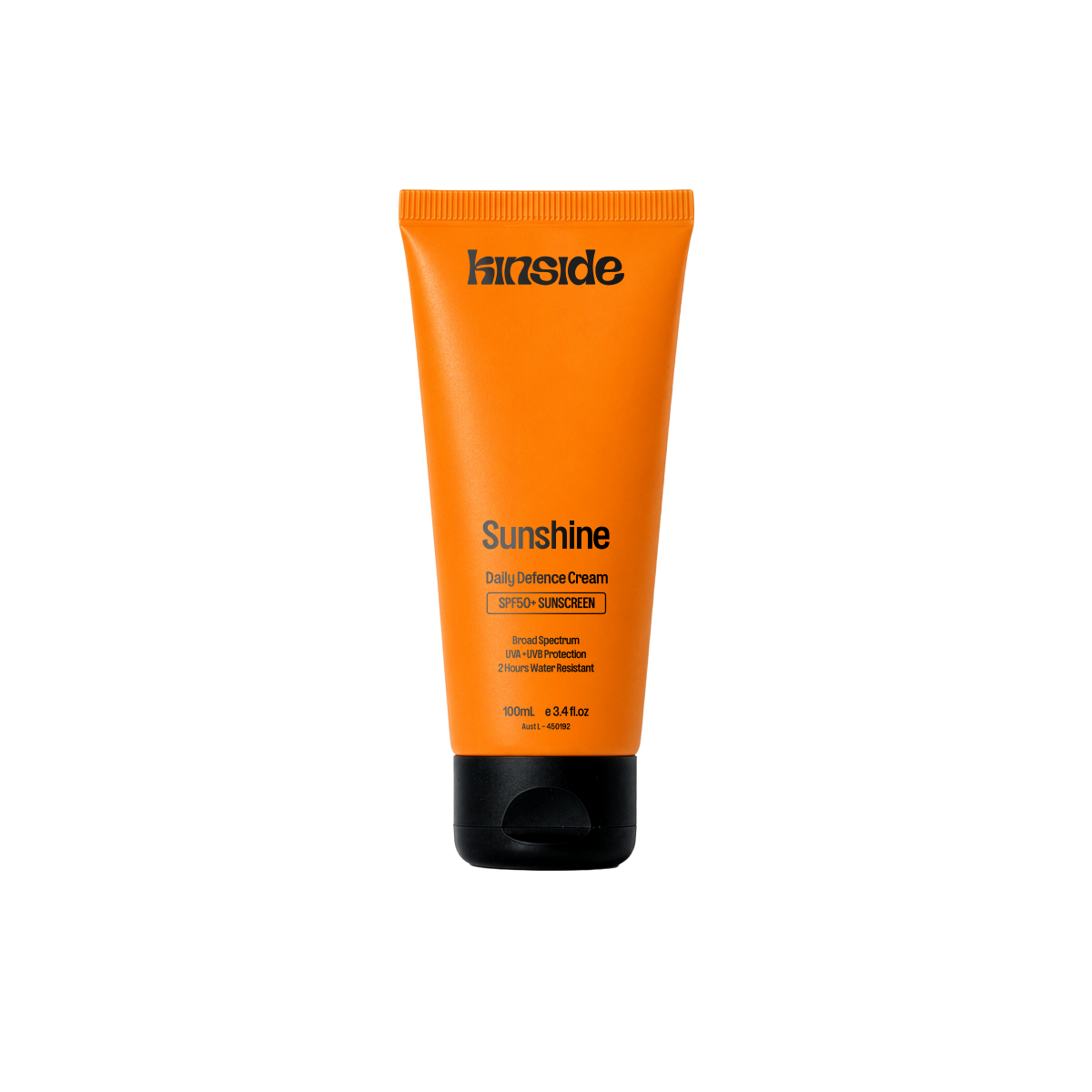 Sunshine Daily Defence SPF50+ sunscreen tube, front view