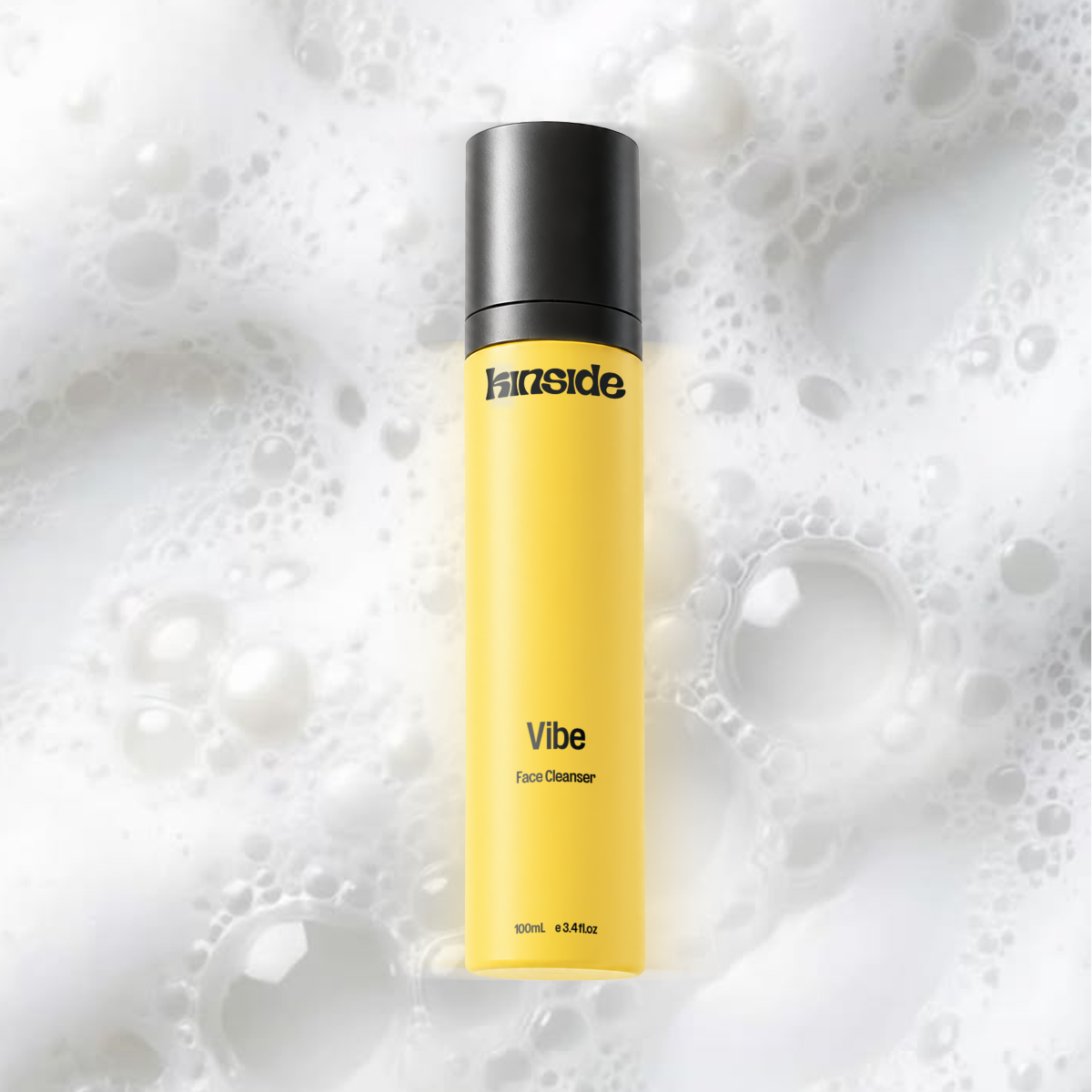 Vibe Face Cleanser bottle on a coloured background